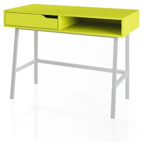 BIROU 1 SERTAR NILS, 110X50X78 CM, CULOARE VERDE/ALB, PAL/METAL