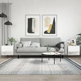 vidaXL Mese de cafea 2 buc. alb extralucios 50x46x50 cm lemn compozit