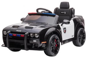 Mașinuță electrică de poliție Dodge Challenger 50W/4500 mAh negru/alb