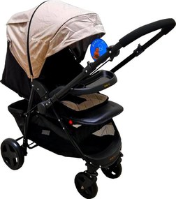 Carucior nou nascuti 2 in 1 BABY CARE™ PRO SK10, Maner reversibil, Spatar reglabil in 3 trepte, Frana picior,Pliabil , Maron Gold