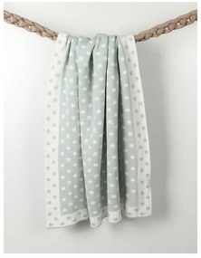 Pătură din bumbac pentru copii Homemania Decor Baby Baby Dots, 90 x 90 cm, albastru deschis