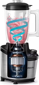 La mâna a doua: Blender Philips HR3760/00, 1500W, 2L, ProBlend Ultra, Viteza mare, Pulse, Aplicatie NutriU, Negru