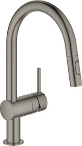Baterie bucatarie cu dus extractibil Grohe Minta antracit periat Hard Graphite