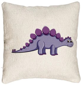 Perna Decorativa Canapea, Model copii Dinozaur Mov, 40x40 cm, Cu fermoar