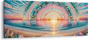 Tablou – Mozaic al soarelui la apus (120x50 cm)