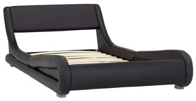 285703 vidaXL Cadru de pat, negru, 100 x 200 cm, piele ecologică
