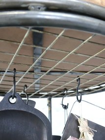 Etajera din lemn reciclat, metal si MDF, cu 3 rafturi