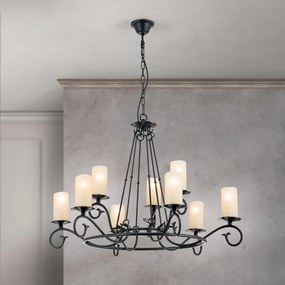 Candelabru design rustic cu 9 brate Rusticka LU 1K/3615/6+3 Antik OR