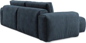 Colțar albastru închis extensibil cu tapițerie din chenille (cu colț pe partea stângă/cu șezlong) Kuki – Makamii