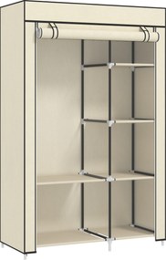 HOMCOM Dulap portabil din otel, netesut si PP cu 6 rafturi deschise, 1 cuier si usa cu balamale, 103x43x162,5 cm, gri | Aosom Romania