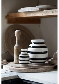 Vază din gresie Kähler Design Omaggio, înălțime 12,5 cm, negru - alb