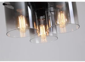 Plafonieră Searchlight SWEDEN 88911-3BK - 3xE27/60W/230V, Ø39 cm, negru/fumuriu