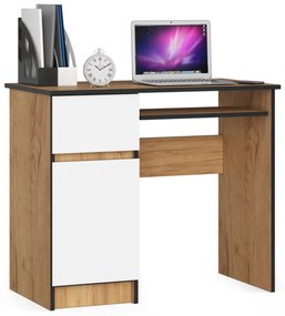 Masă PC Bhaskar (Stejar craft + Alb) (S). 1070890