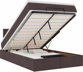 vidaXL Pat otoman cu saltea țesătură maro închis 120x200 cm
