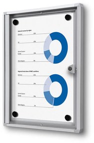 Vitrina informații interioare Economy 1 x A4 - spate din tablă, aluminiu