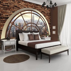 Fototapet - New York - privire din geam (152,5x104 cm)