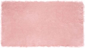 vidaXL Covor din Lână Faux Tafalla Roz 60 x 110 cm Poliester