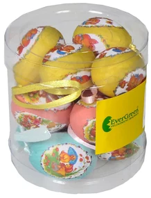 Set de ouă de Paște cu motive de primăvară,înălțime 4 cm, 12 bucăți în pachet