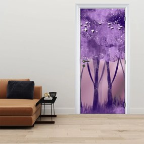 Fototapet pentru ușă - Căprioare într-o pădure magică (95x205cm)