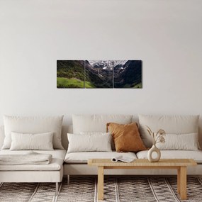 Tablou - Valea la poalele munților (cu ceas) (90x30 cm)
