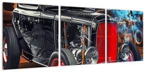 Tablou cu mașina veteran (cu ceas) (90x30 cm)