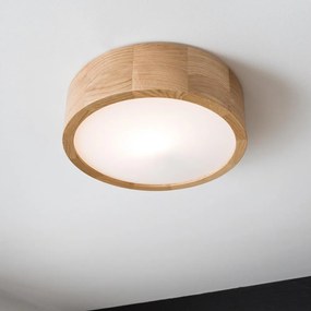 Brilagi - Plafonieră LED RGBW dimabilă CARVALHO, 1xE27/9W/230V, Wi‑Fi, stejar, Ø 27,5 cm