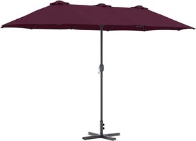 vidaXL Parasol de Grădină Roșu Bordeaux 370 x 197 x 239 cm