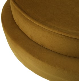 Fotoliu în stil Art-deco, catifea Velvet muştar/crom auriu, NOBLIN NEW