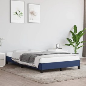 346710 vidaXL Cadru de pat, albastru, 120 x 200 cm, material textil