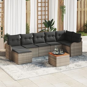 vidaXL Set de canapele pentru grădină 8 pcs Gri Rattan poli