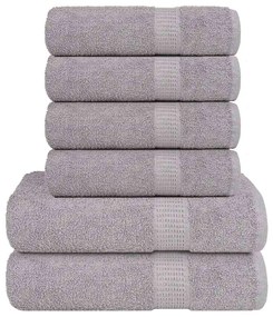 vidaXL Set prosoape 6 piese gri 360 g/m² 100% bumbac
