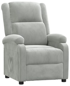 vidaXL Fotoliu rabatabil, gri deschis, catifea