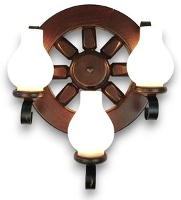 Aplica de perete rustica fabricata manual din lemn Roata WOOD-RO-AP3