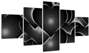 Tablou  cu inimile alb - negre (125x70 cm), în 40 de alte dimensiuni noi
