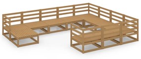 3076037 vidaXL Set mobilier de grădină, 11 piese, lemn masiv de pin