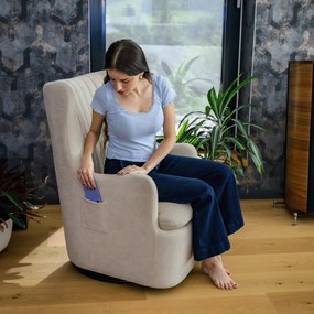 Scaun pivotant de relaxare, gri-bej, MAREN