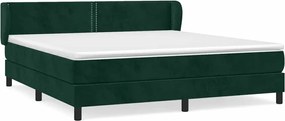 vidaXL Pat box spring cu saltea, verde închis, 180x200 cm, catifea