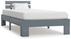 vidaXL Cadru de pat, gri, 90 x 200 cm, lemn masiv de pin