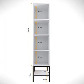 Dulap Martin 1 - Alb, Negru, Gold