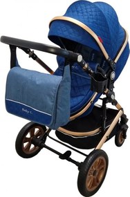 Carucior nou nascuti 3 in 1 Baby Care™ PRO 530, Cu geanta bebe, Cadru Aluminiu , Amortizoare, Roti din cauciuc plin AVE, Landou, Scoica auto, Spatar