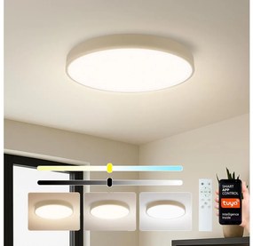 Brilagi - Lampă LED dimabilă POOL SMART, 60W, 230V, diam. 50 cm, Wi‑Fi Tuya, bej + telecomandă