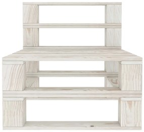 Set mobilier de gradina din paleti, 5 piese, alb, lemn Alb, 1