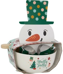 Set de Crăciun pentru coacere Om de zăpadă – bol,sucitor, forme de tăiat