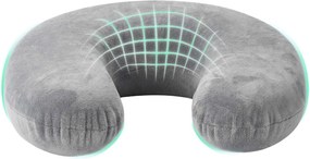 vidaXL Perna de gât pentru călătorie Gri 27 x 27 x 8,5 cm