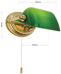 Aplica de perete stil clasic HARVARD alama/verde