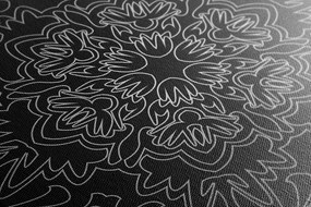Tablou Mantala ornamentală în design alb-negru