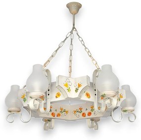 Candelabru fabricat manual din lemn pictat Queen 6L