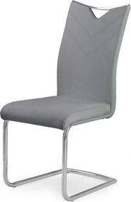 Scaun tapitat K224, gri/crom, piele ecologica/metal, 44X59X100 CM