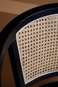 Set birou si scaun de birou din lemn masiv si rattan, Old French