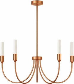 Candelabru cu 5 brate AUGUSTINE cupru/alb